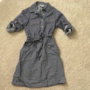 Miss b (Busy Bees brand) navy & white belted shirt dress. Kids size 10.